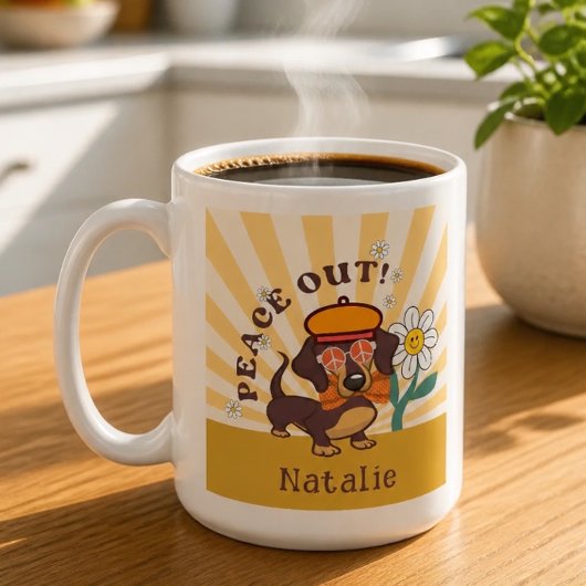 Groovy Dackel | Frieden Kaffeetasse