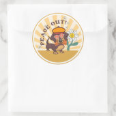 Groovy Dackel | Frieden Runder Aufkleber (Tasche)