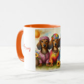 Groovy Dackeln Tasse (Vorderseite Links)