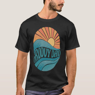 Groovy Dad Fathers Day Cool Retro Sunset Vintage D T-Shirt