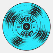 Groovy Dady Record Soul und Funk 70er Cool Vatersc Runder Aufkleber (Vorderseite)