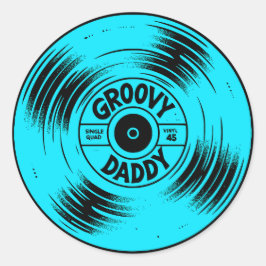 Groovy Dady Record Soul und Funk 70er Cool Vatersc Runder Aufkleber