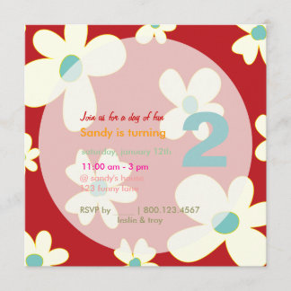 Groovy Daisies/DIY background/Birthday Party Einladung