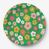 Groovy Daisies Floral BIRTHDAY PARTY CUSTOM Pappteller (Vorderseite)