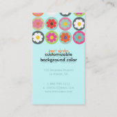 Groovy Daisies, fluoreszierend aquamarin Visitenkarte (Rückseite)