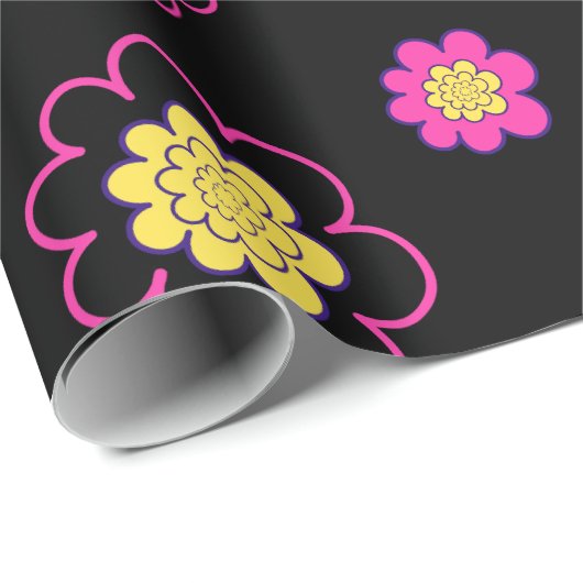 Groovy Daisies. Geschenkpapier (Rolleneckpunkt)