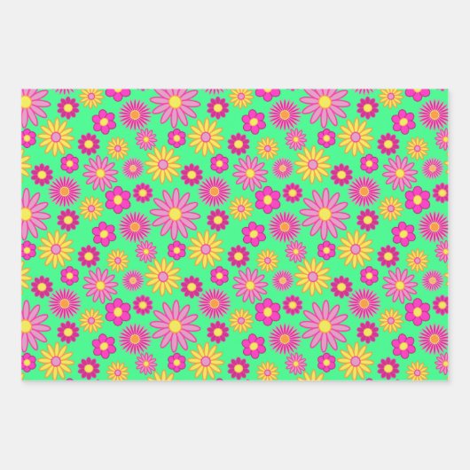 Groovy Daisies Geschenkpapier Set (Vorderseite 3)