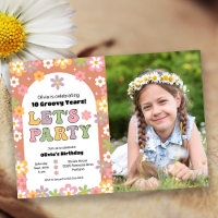 Groovy Daisies Hippie Foto Girl's Birthday