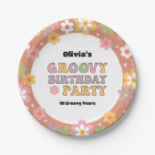 Groovy Daisies Hippie Foto Girl's Birthday Pappteller (Vorderseite)