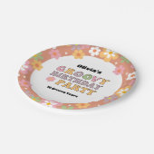 Groovy Daisies Hippie Foto Girl's Birthday Pappteller (Schrägansicht)