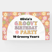Groovy Daisies Hippie Girl's Birthday Banner (Horizontal)