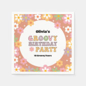 Groovy Daisies Hippie Girl's Birthday Serviette (Vorderseite)