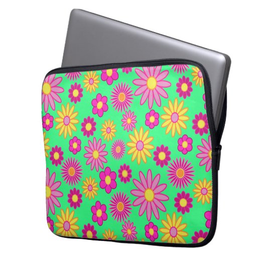 Groovy Daisies Laptopschutzhülle (Vorderseite Links)