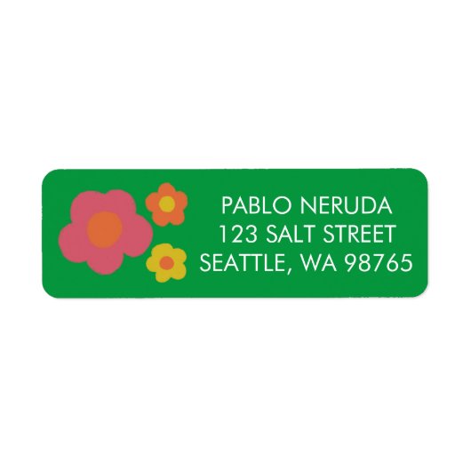 Groovy Daisies Niedlich CUSTOM Rücksendeadresse Ma (Vorne)