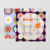Groovy Daisis/Bright Sixties Geburtstagspartei Einladung (Vorne/Hinten)