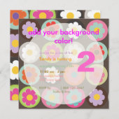 Groovy Daisis/Bright Sixties Geburtstagspartei Einladung (Vorne/Hinten)