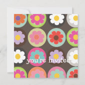 Groovy Daisis/Bright Sixties Geburtstagspartei Einladung (Rückseite)