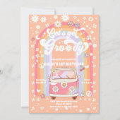 Groovy Daisy 1. Geburtstagseinladung Einladung (Vorderseite)