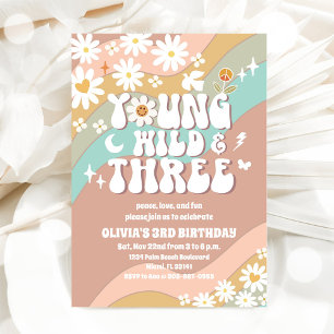 Groovy Daisy 3. Geburtstagseinladung Einladung