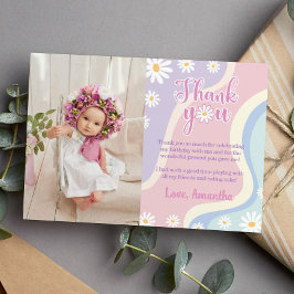 Groovy Daisy Birthday Foto Vielen Dank Dankeskarte