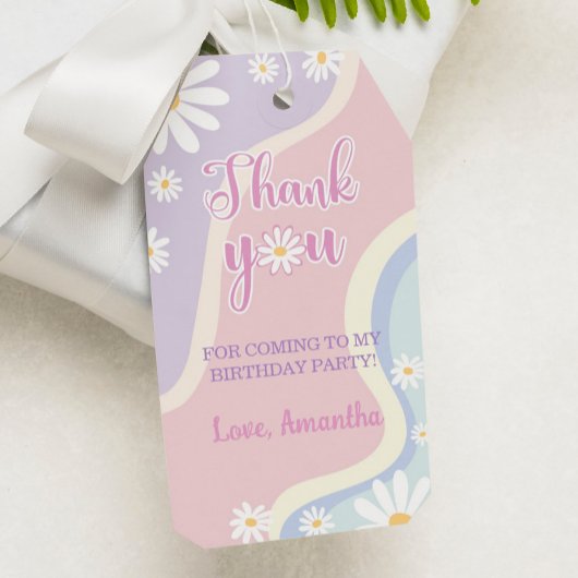 Groovy Daisy Birthday Vielen Dank Tag Geschenkanhänger