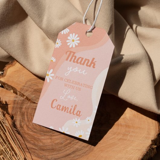 Groovy Daisy Birthday Vielen Dank Tag Geschenkanhänger