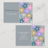 Groovy Daisy Blume Gray Retro Boho Floral Visitenkarte (Vorne/Hinten)