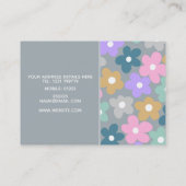 Groovy Daisy Blume Gray Retro Boho Floral Visitenkarte (Rückseite)