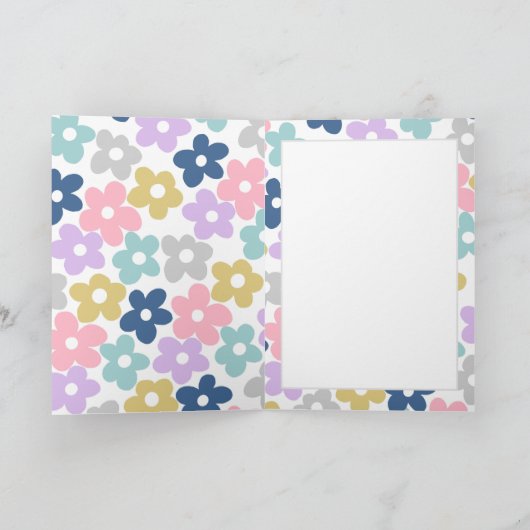 Groovy Daisy Blume Retro Boho Floral Dankeskarte (Innenseite)