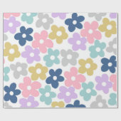 Groovy Daisy Blume Retro Boho Floral Geschenkpapier (Flach)
