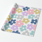 Groovy Daisy Blume Retro Boho Floral Geschenkpapier (Ungerollt)