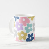 Groovy Daisy Blume Retro Boho Floral Kaffeetasse (Vorderseite Links)
