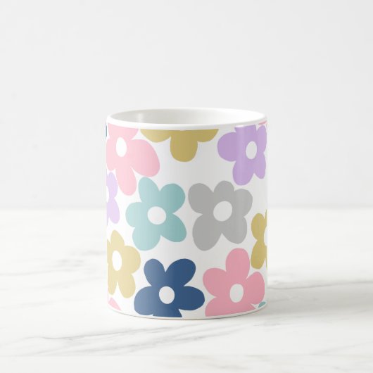 Groovy Daisy Blume Retro Boho Floral Kaffeetasse (Mittel)