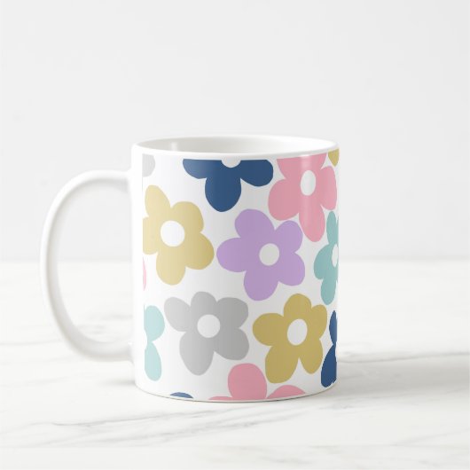 Groovy Daisy Blume Retro Boho Floral Kaffeetasse (Links)