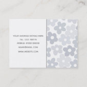 Groovy Daisy Blume Retro Gray Boho Floral Visitenkarte (Rückseite)
