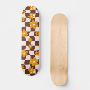 Groovy Daisy Blumen Karo, Y2K 90er Skateboard