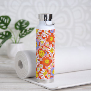 Groovy Daisy Blumen-Karo, Y2K 90er Trinkflasche