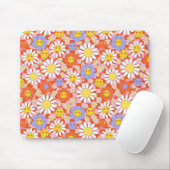 Groovy Daisy Blumen-Karomuster, Y2K 90er Mousepad (Mit Mouse)