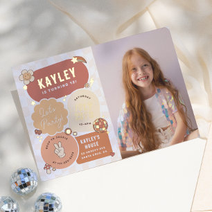 Groovy Daisy Boho Lass Lass Lass Foto Mädchen Gebu Folieneinladung
