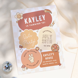 Groovy Daisy Boho Retro Party Girl Birthday Einladung