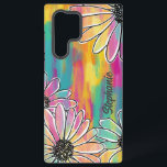 Groovy Daisy Dream - Malerisch handgezeichnete Blü Samsung Galaxy Hülle<br><div class="desc">Groovy Daisy Dream Handy Gehäuse. Mit diesem lebendigen, in Retro inspiriert Blumendesign mit handgezeichnet Gängen auf einem kühnen, regnerischen, farbenfrohen, farbenfrohen Hintergrund von elektrisch blau, rosa, orange und gelb hebt sich Ihr Handy ab. Dieses spielerische, aber künstlerische Muster verbindet boho, psychedelische und Vintage Vibes, perfekt für diejenigen, die eine Mischung...</div>