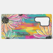 Groovy Daisy Dream - Malerisch handgezeichnete Blü Samsung Galaxy Hülle (Rückseite (Horizontal))