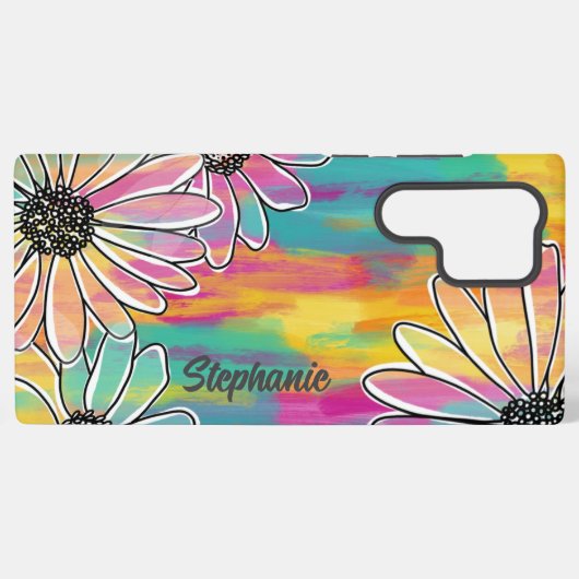 Groovy Daisy Dream - Malerisch handgezeichnete Blü Samsung Galaxy Hülle (Rückseite (Horizontal))