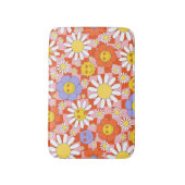 Groovy Daisy Floral Checkerboard, Y2K 90s Badematte (Vorderseite Vertikal)