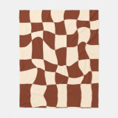 Groovy Daisy Floral Checkerboard, Y2K 90s Fleecedecke (Vorderseite)