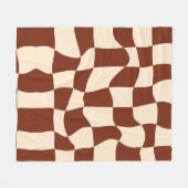 Groovy Daisy Floral Checkerboard, Y2K 90s Fleecedecke (Vorderseite (Horizontal))