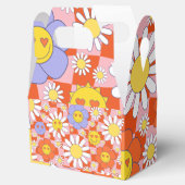Groovy Daisy Floral Checkerboard, Y2K 90s Geschenkschachtel (Geöffnet)