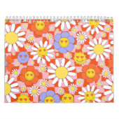 Groovy Daisy Floral Checkerboard, Y2K 90s Kalender (Titelbild)