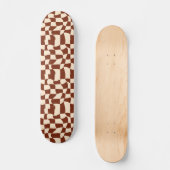 Groovy Daisy Floral Checkerboard, Y2K 90s Skateboard (Vorderseite)