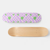 Groovy Daisy Floral Checkerboard, Y2K 90s Skateboard (Horizontal)